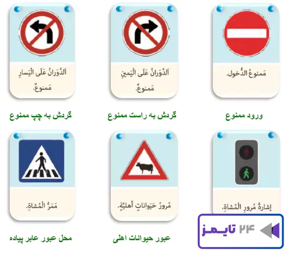 جواب تمرین درس دوم عربی 9 صفحه 24