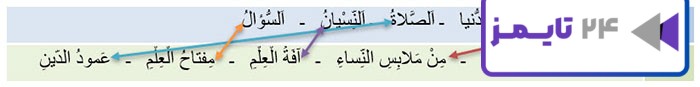 جواب تمرین صفحه 89 درس ششم عربی هفتم