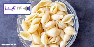 مواد لازم برای تهیه سالاد ماکارونی با پاستا صدفی بزرگ
