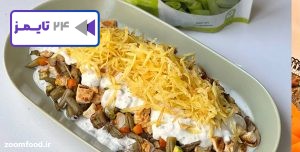 مواد لازم برای تهیه سالاد قفقازی با مرغ و قارچ