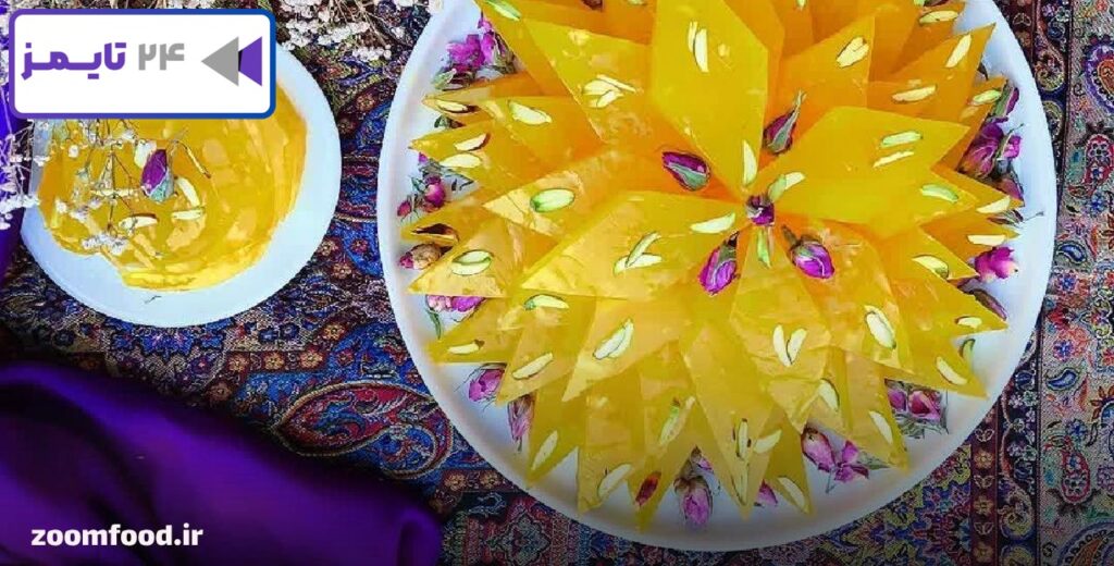 طرز تهیه مسقطی زعفرانی با نشاسته ذرت