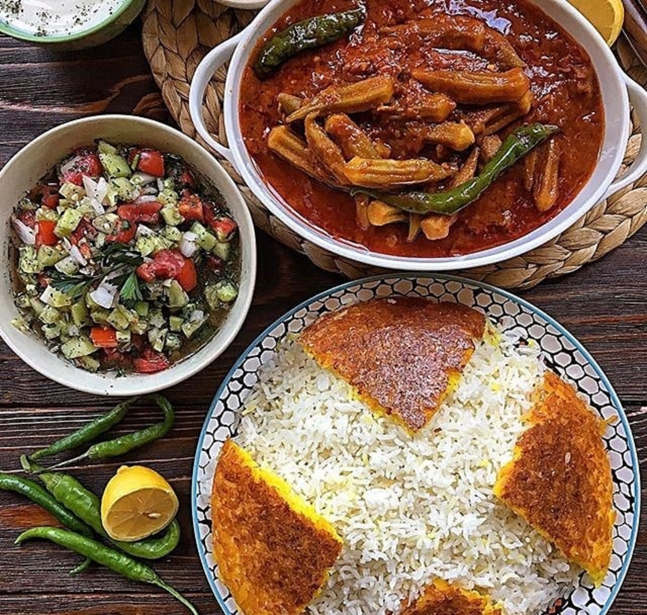 دستور خورشت بامیه با مرغ