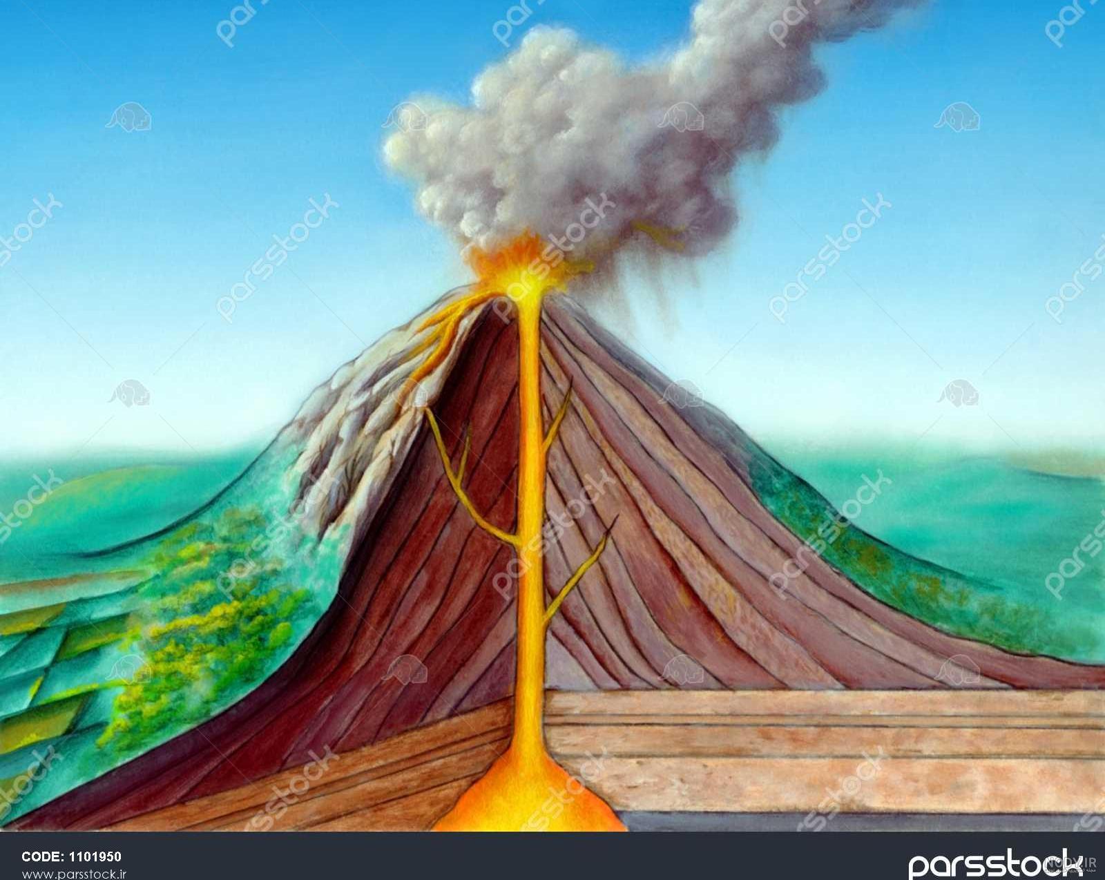 عکس کوه آتشفشان