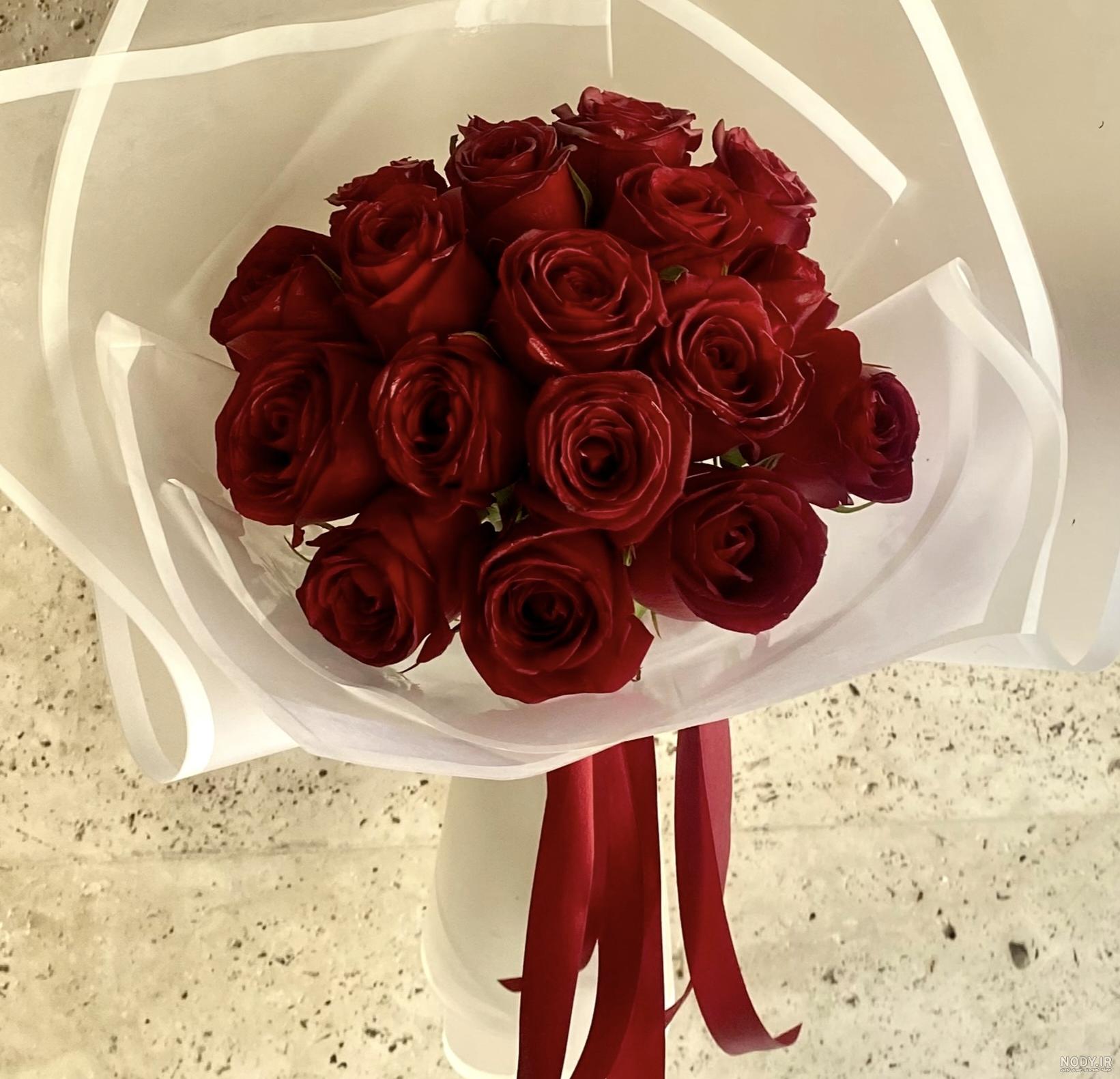 عکس گل با روبان