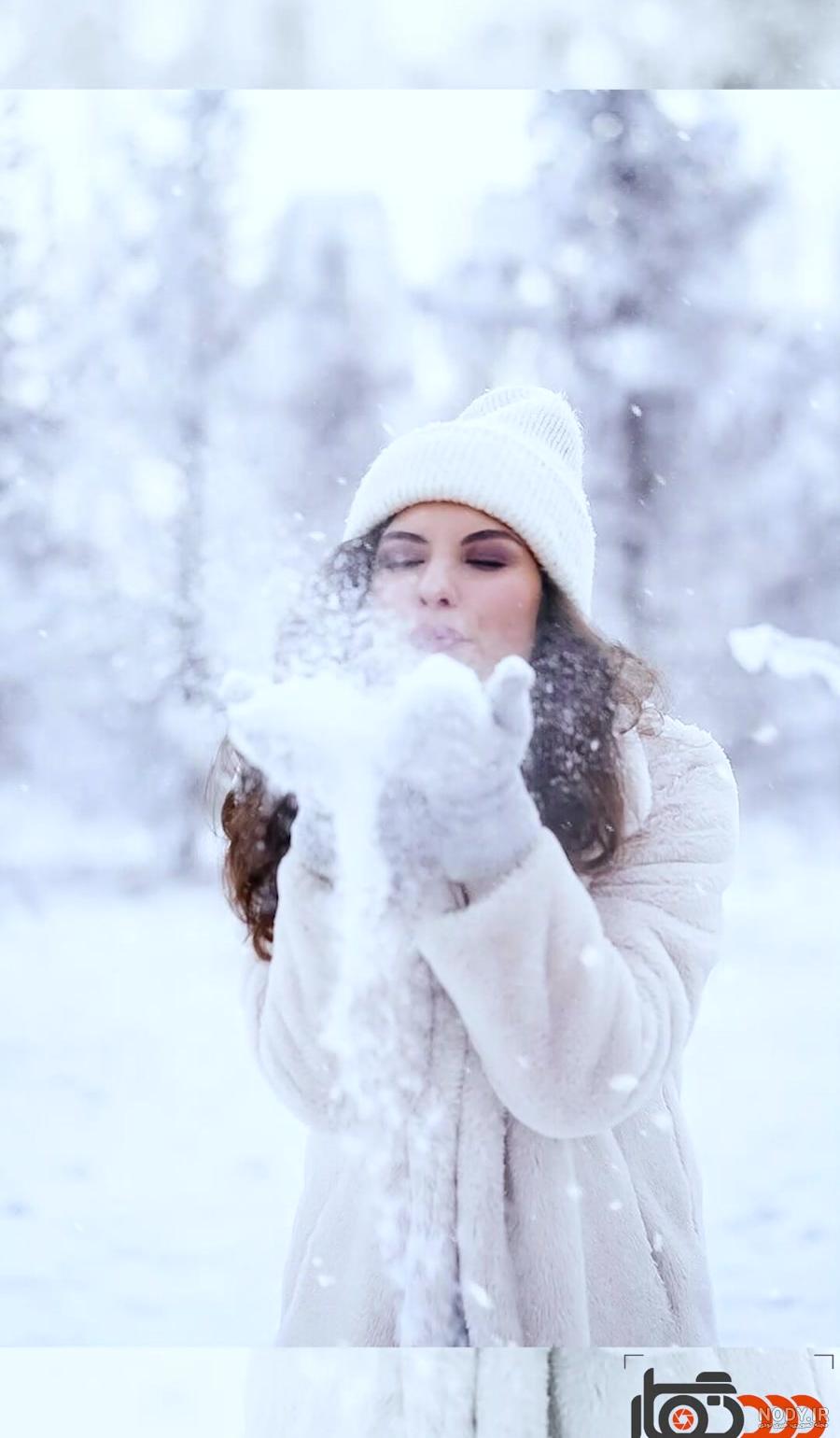 ایده ژست عکس تو برف