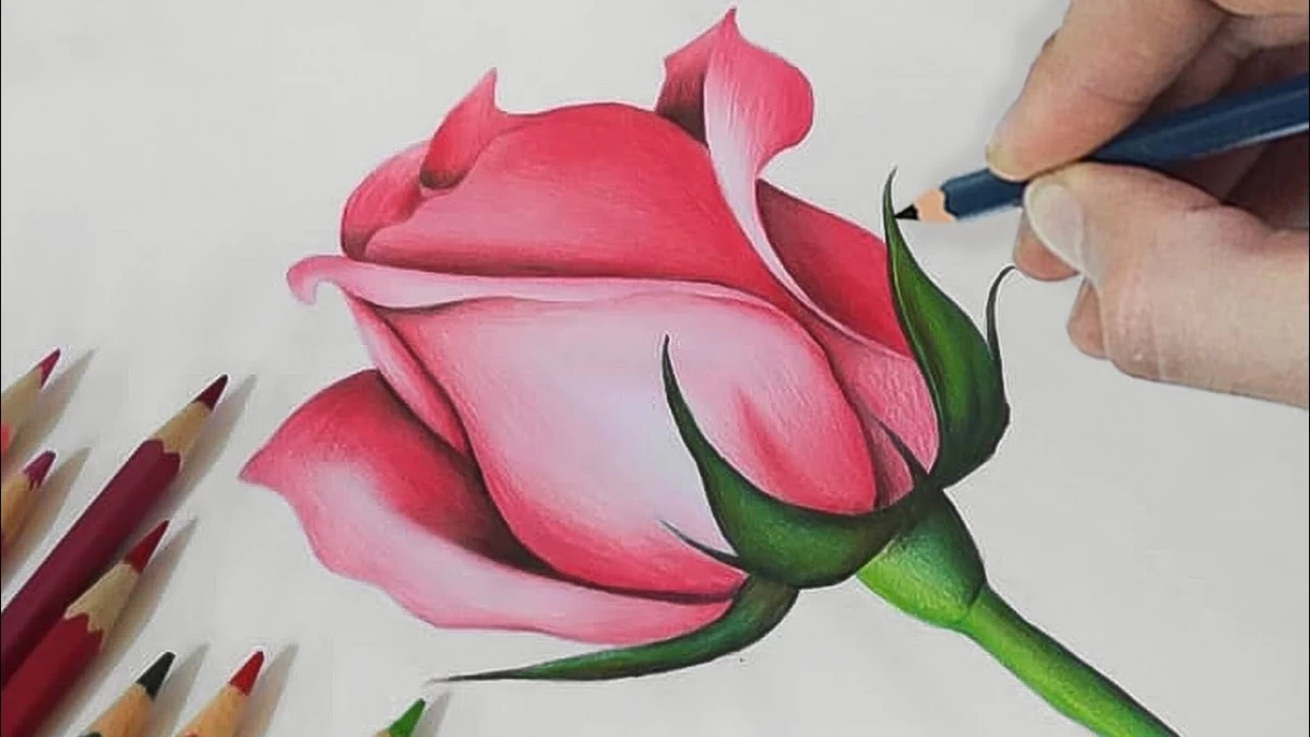 عکس آموزش نقاشی گل