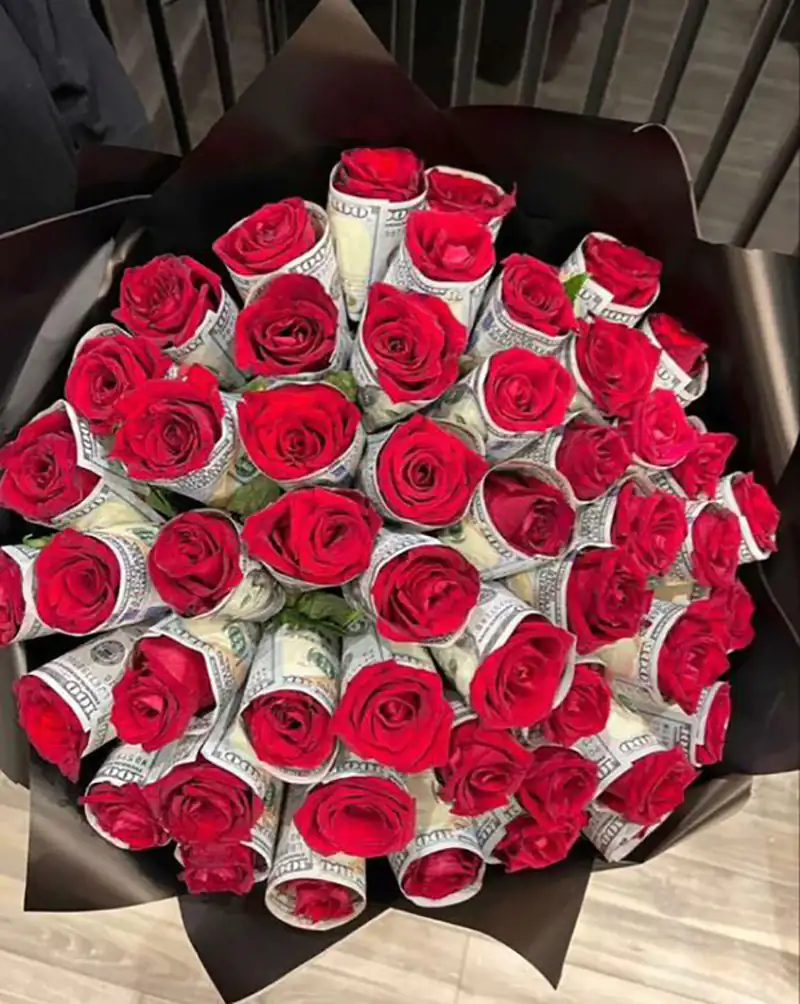 عکس گل با پول