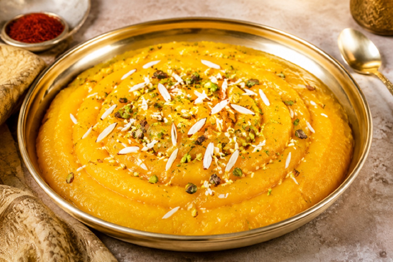 طرز تهیه حلوا زعفرانی