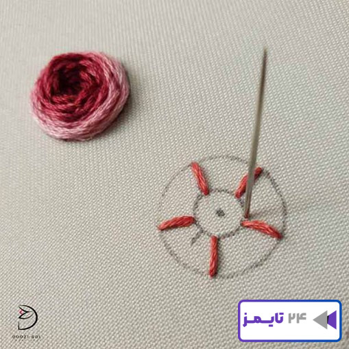 آموزش دوخت رز عنکبوتی در گلدوزی-2