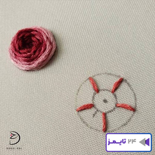 آموزش دوخت رز عنکبوتی در گلدوزی-1