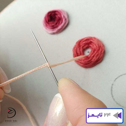 آموزش دوخت رز عنکبوتی در گلدوزی-7