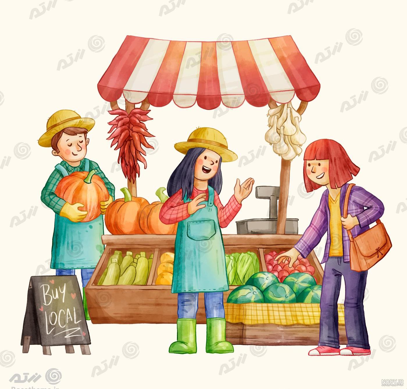 عکس کارتونی خرید رفتن