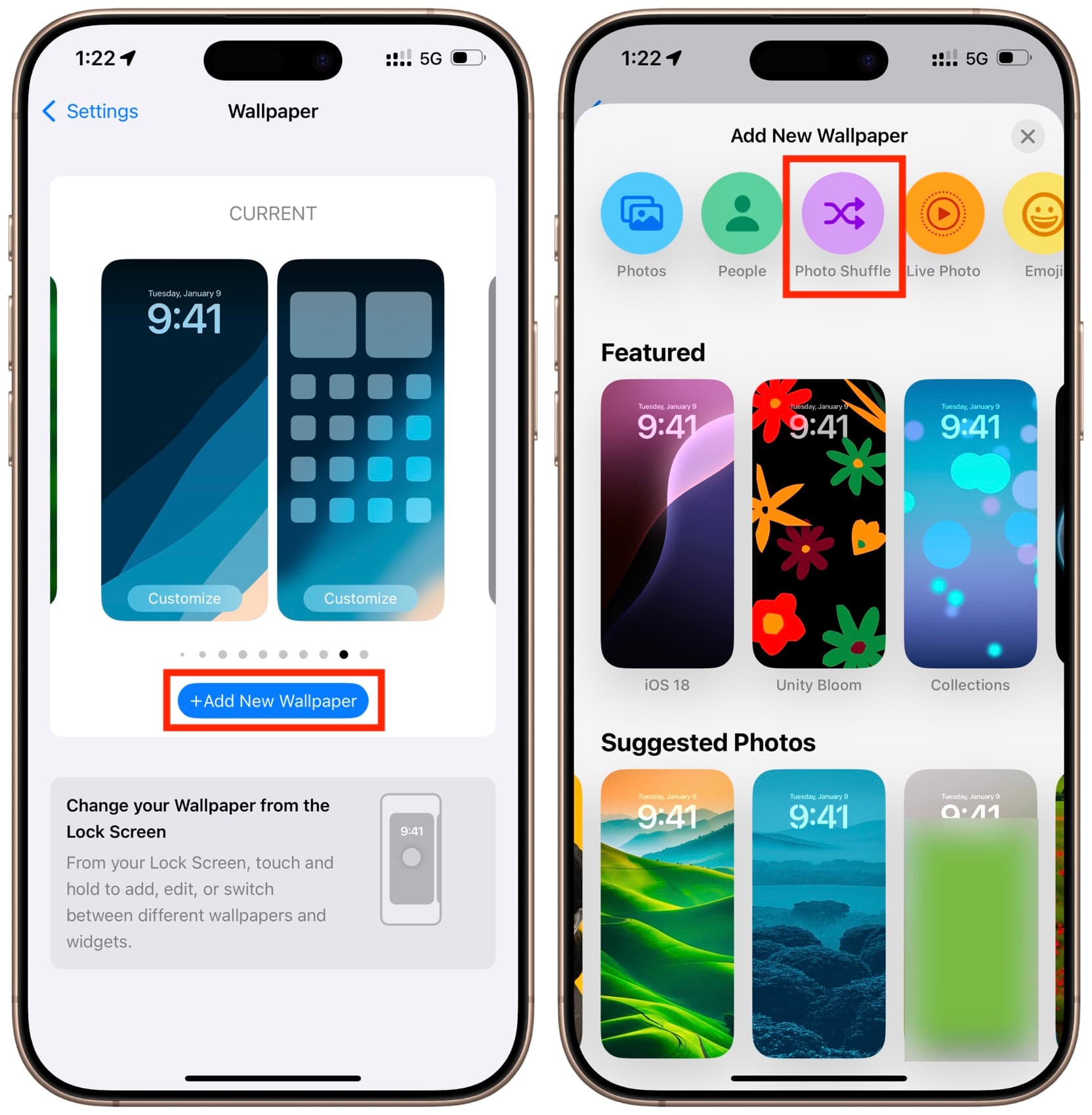 گذاشتن چند عکس در والپیپر ایفون