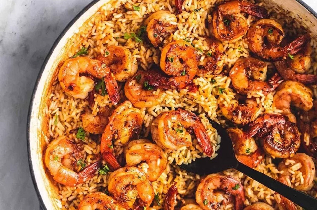 طرز تهیه میگو پلو