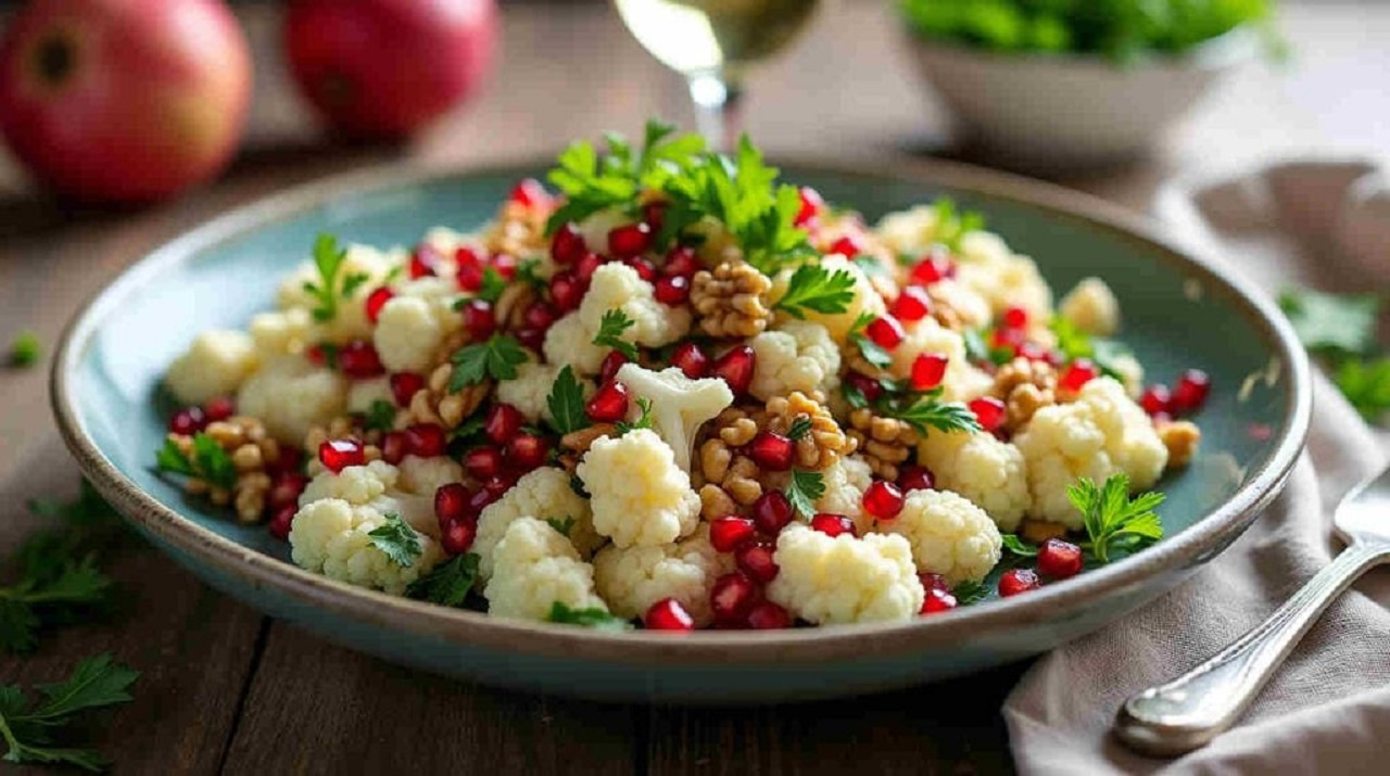 طرز تهیه سالاد گل کلم و انار