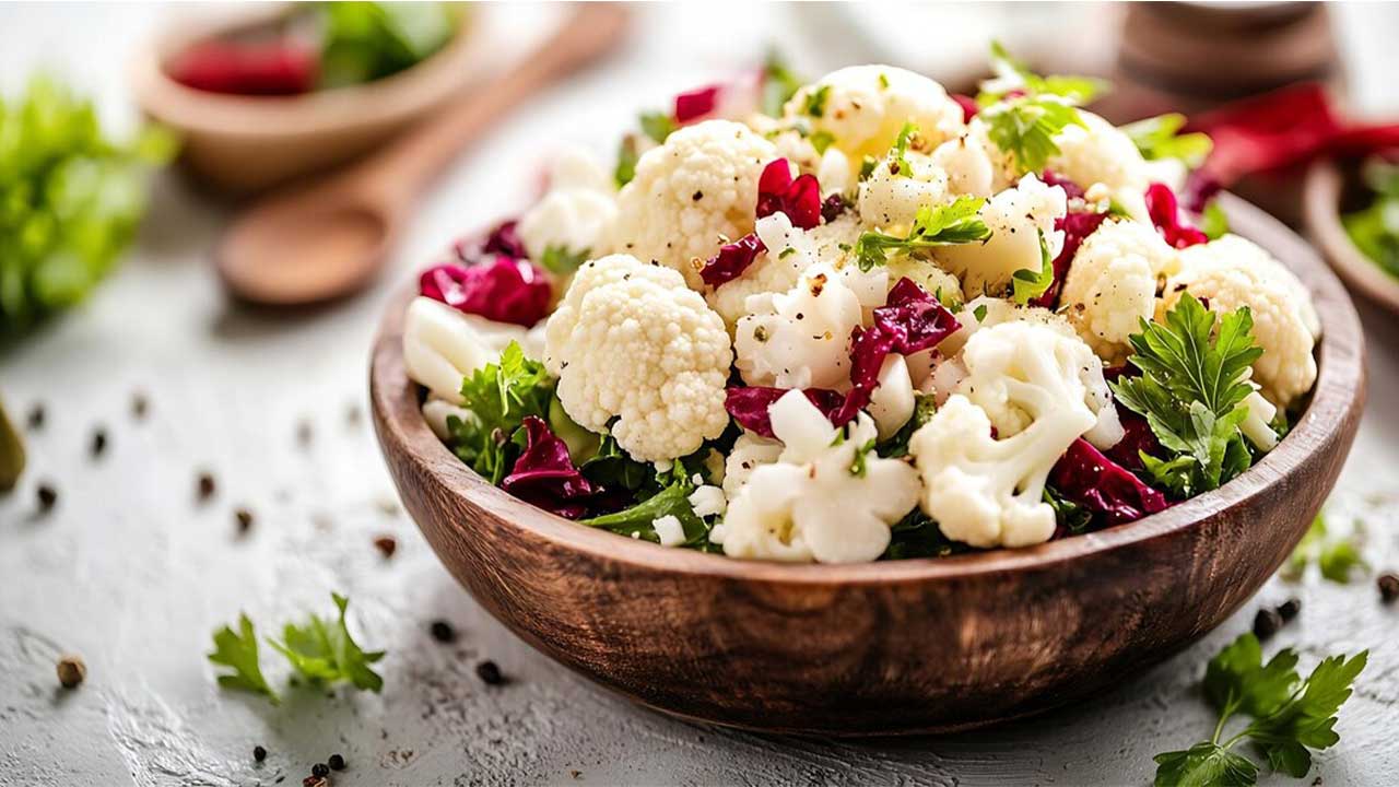طرز تهیه سالاد گل کلم و انار